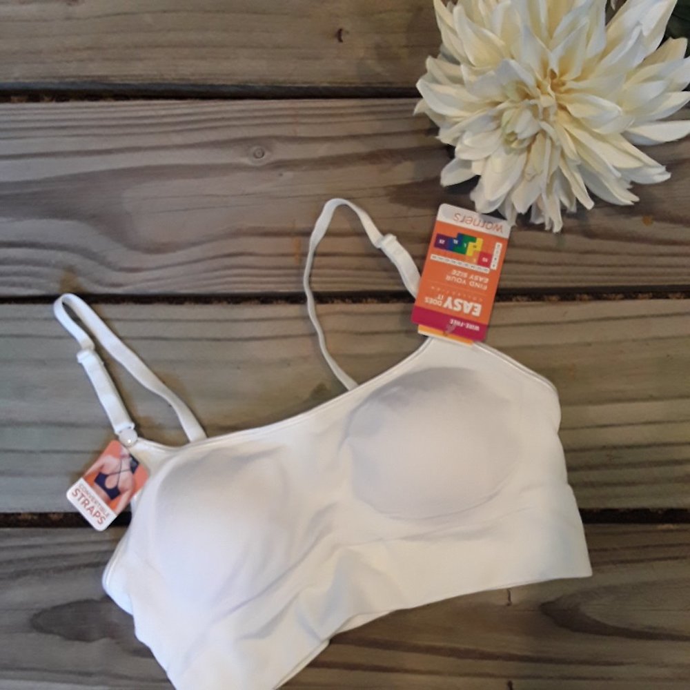 NWT Warner's white convertable strap bra